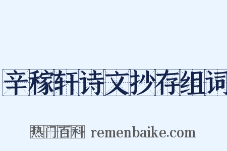 辛稼轩诗文抄存组词是什么意思的图片